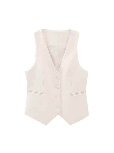 Women's Linen Vest Casual Sleeveless Vests for Women 2023 New Style Suit  Vests White V Neck Waistcoat Female Clothing - AliExpress