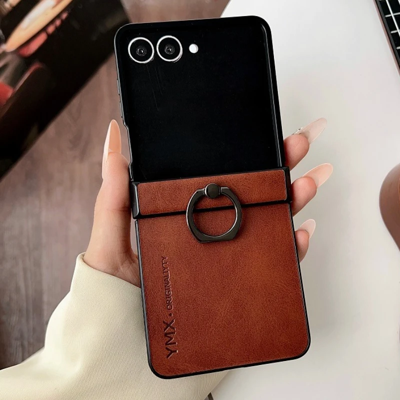 Luxury Leather Ring Holder 3-Piece Set: Elegant Shockproof Case with Hinge Protection