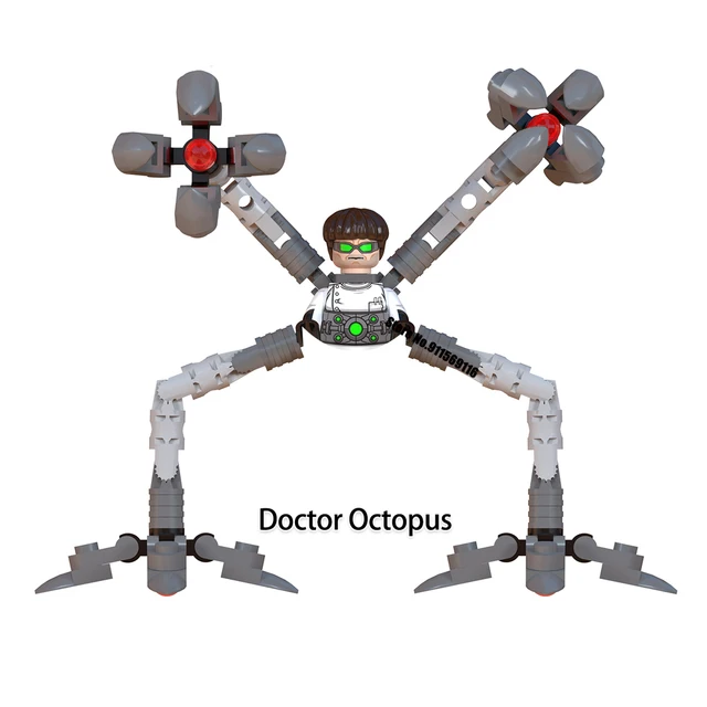 DISNEY Mysterio Doctor Octopus Spiderman Green Goblin Building Blocks Doctor Strange Sandman Lizard Action Figure Kid Toy Bricks M-MG0203