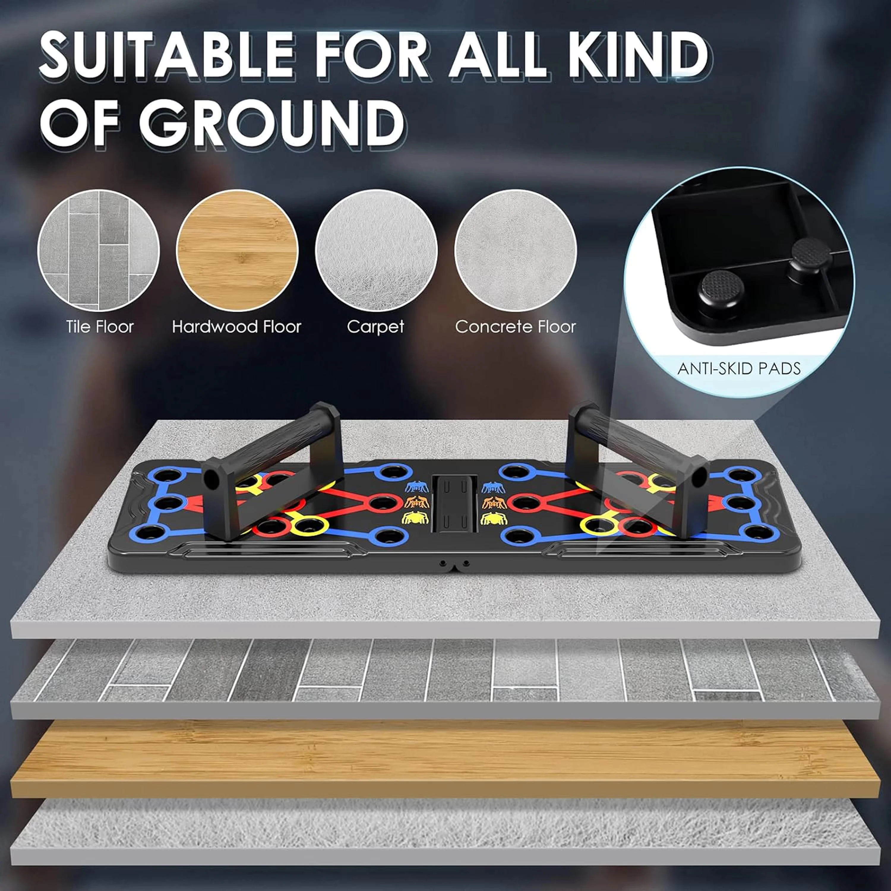Push-ups for Men and Women Home Multifunctional Fitness Abdominal Workout Folding Training Stand Plate