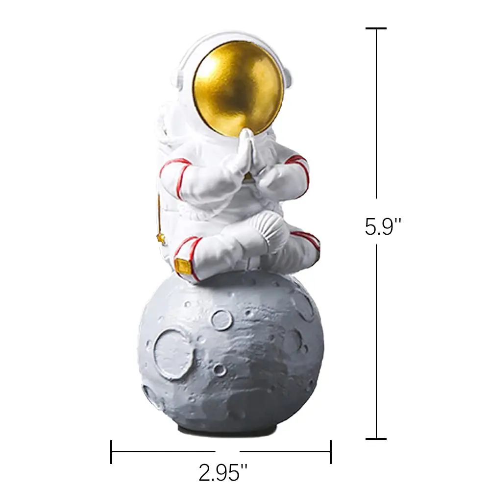 Astronaut Figurine Statue, Astronaut Fishing Star Figure Sculpture for Desktop & Tabletop Decor, Resin Spaceman Planet Desk Orna 6