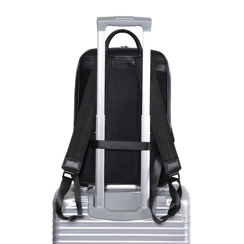 High Quality Genuine Leather Men's Backpack Large Capacity Laptop Bag School Backpack Male Shoulder Bag Leather Travel Backpacks 6
