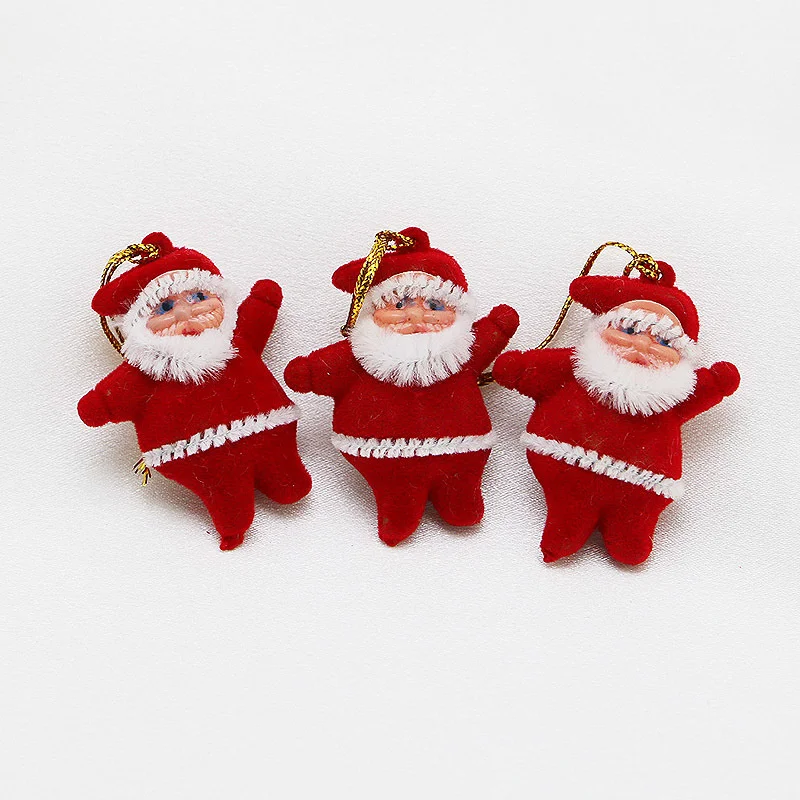 (6pcs/pack)5cm Mini Santa Claus Christmas Tree Decoration Hanging Pendant Holiday Old Man Decorations Hanging Accessories Home