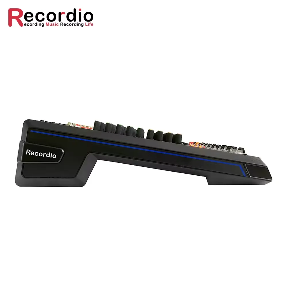 GAX-MD8 Pro 8채널 DJ 컨트롤러, 256 DSP 리버브 효과 BT 5.0 USB 오디오 사운드 카드 및 믹서 녹음 콘덴서 마이크