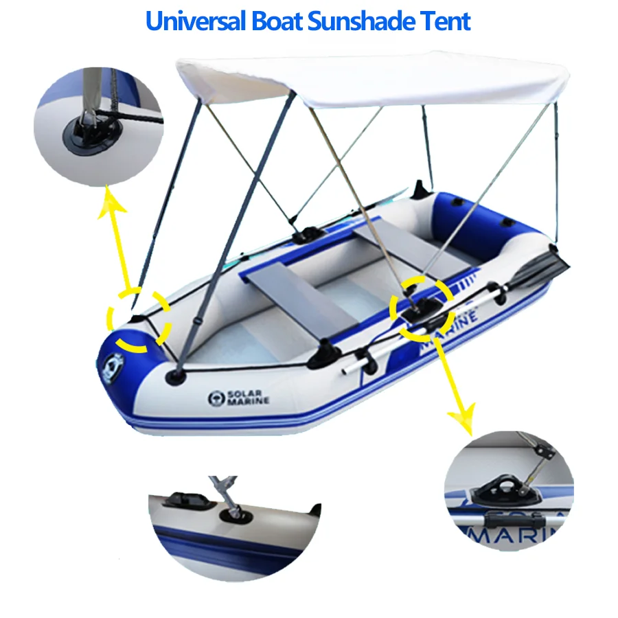 Universal Sunshade Tent for Canoe Boat Adjustable Thickening Waterproof & UV Resistant Textile Cloth Boat Marine Accessories