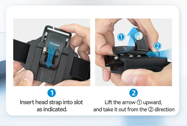 TELESIN Supporto Testa Per Action Cam - Sgancio Rapido, Compatibile GoPro Hero 12-5, DJI OSMO E Altri - Foto 12