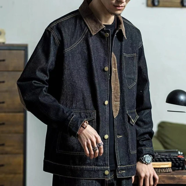 Men Vintage Hooded Denim Jacket Streetwear Y2K Hip Hop Fashion Solid  Distressed Pullover Coat 2023 Harajuku Casual Loose Jackets - AliExpress