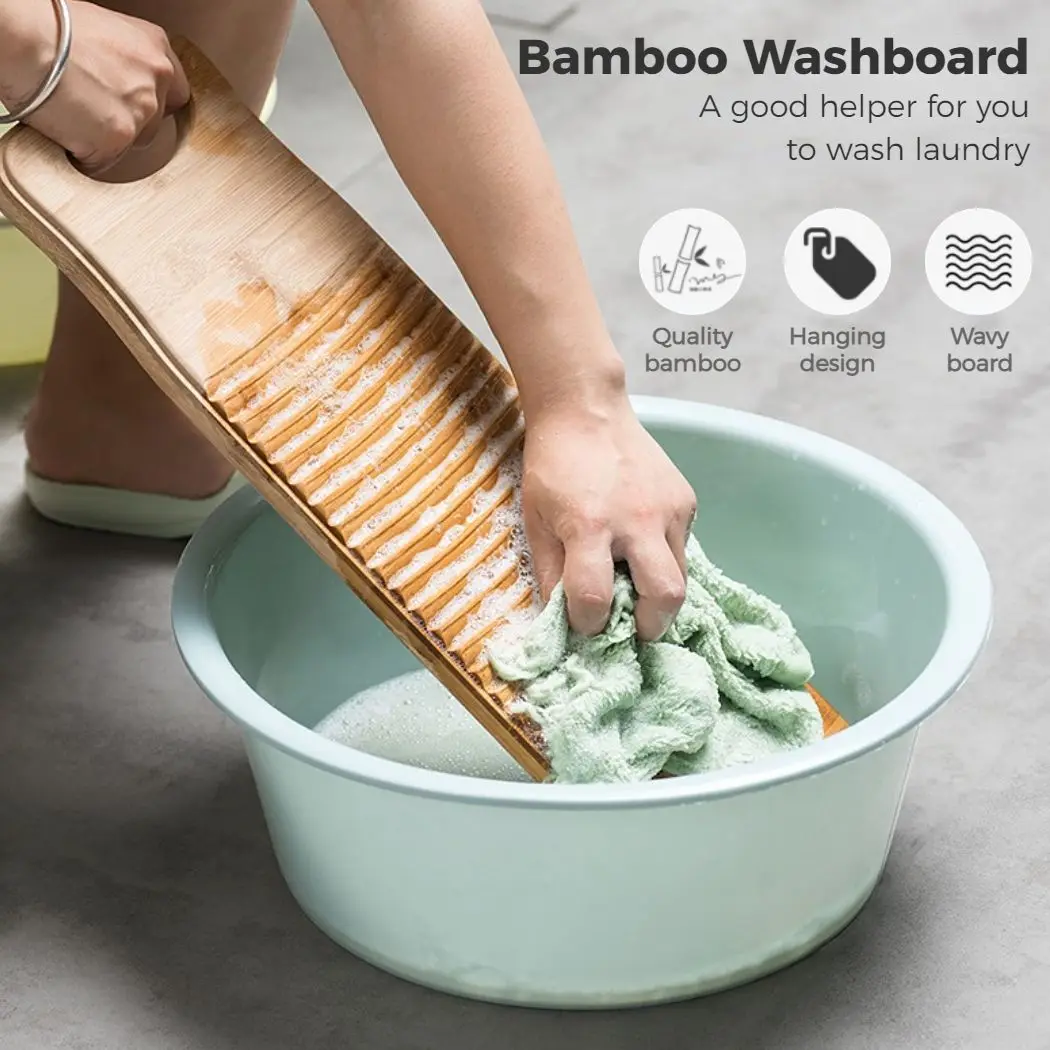 Non-Slip Bamboo Wood Washing Washboard Home Washing Scrubbing Board Creative Laundry Board Washboard Hand Wash For Home