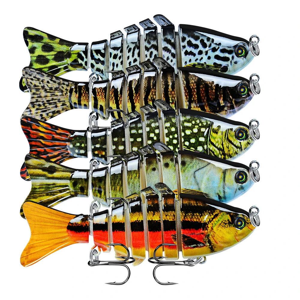 EXAURAFELIS 5-Piece Multi-Jointed Swimbait Lures – Lifelike Bass Trout Fishing Lures, Slow Sinking, Fresh/Saltwater - View #8