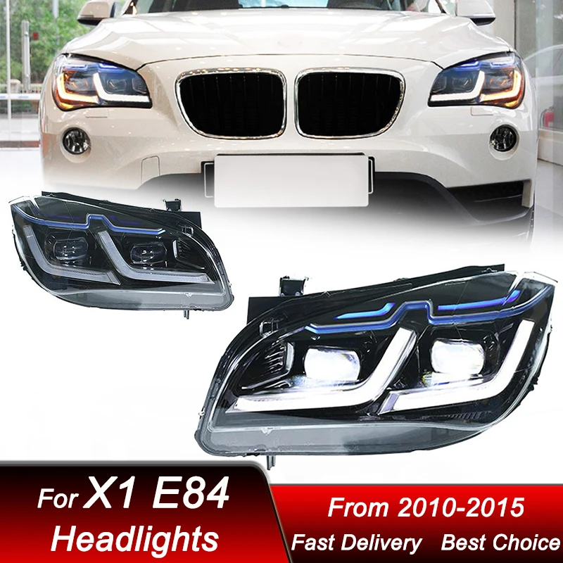 

Автомобильные фары для BMW X1 E84 2010-2015 новый стиль светодиодный фары в сборе Улучшенная Настройка линзы проектора комплект аксессуаров