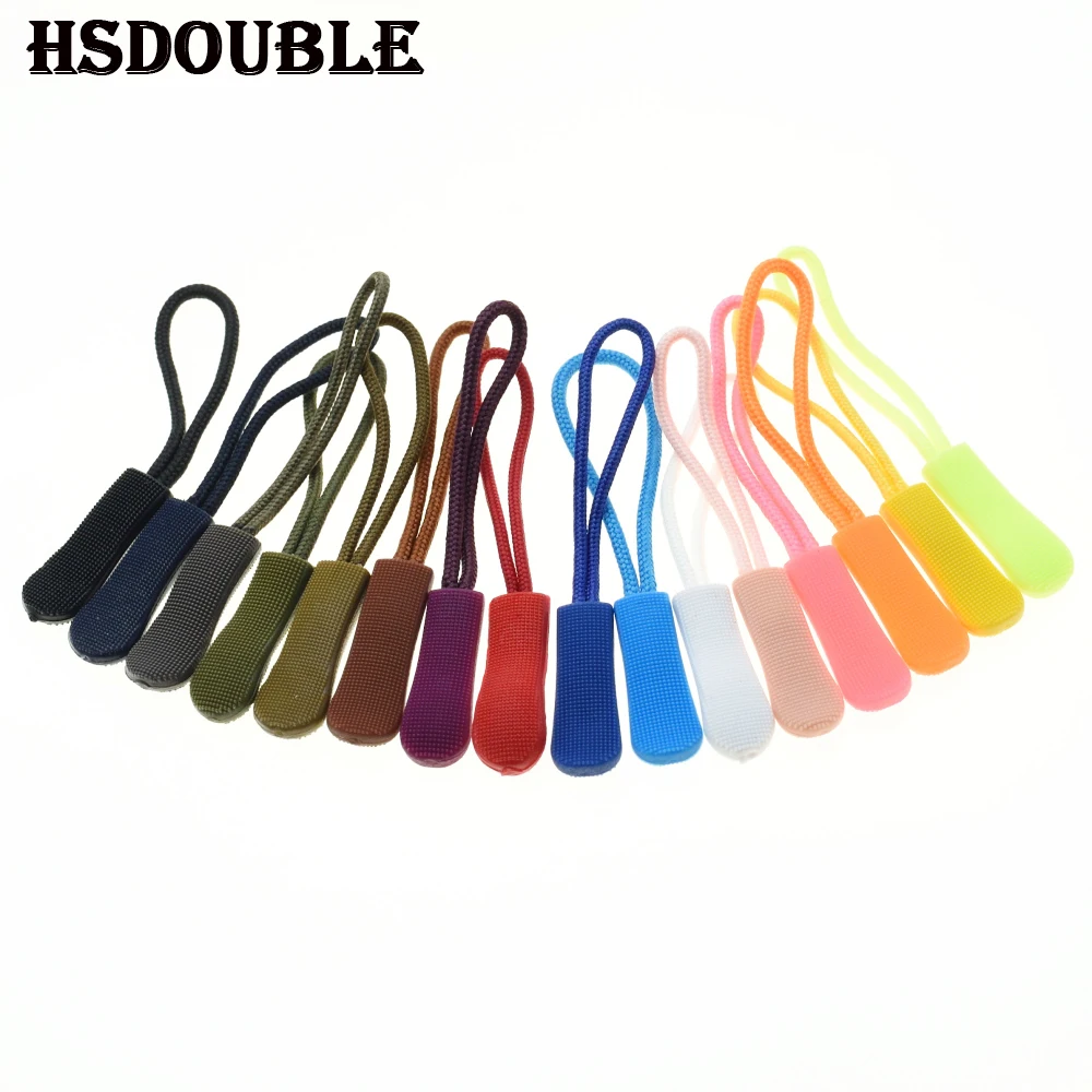 5pcs/pack Mix Color Cord Zipper Pull Strap Lariat Black For Apparel Accessories C0098(MIX)