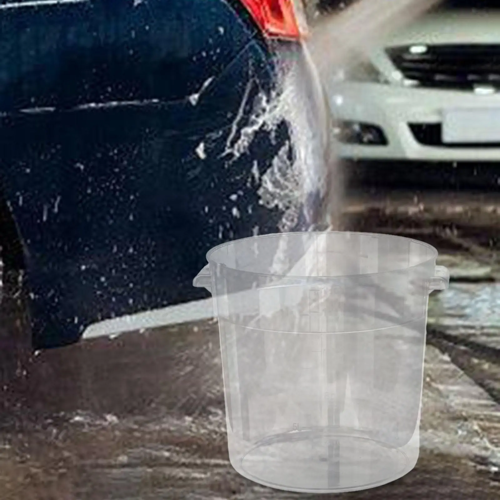 Transparent Car Wash Bucket Water Storage Bucket Household Sturdy Multipurpose