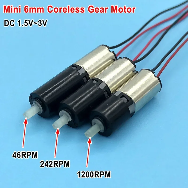 mini 6mm reducao velocidade lenta coreless motor 01