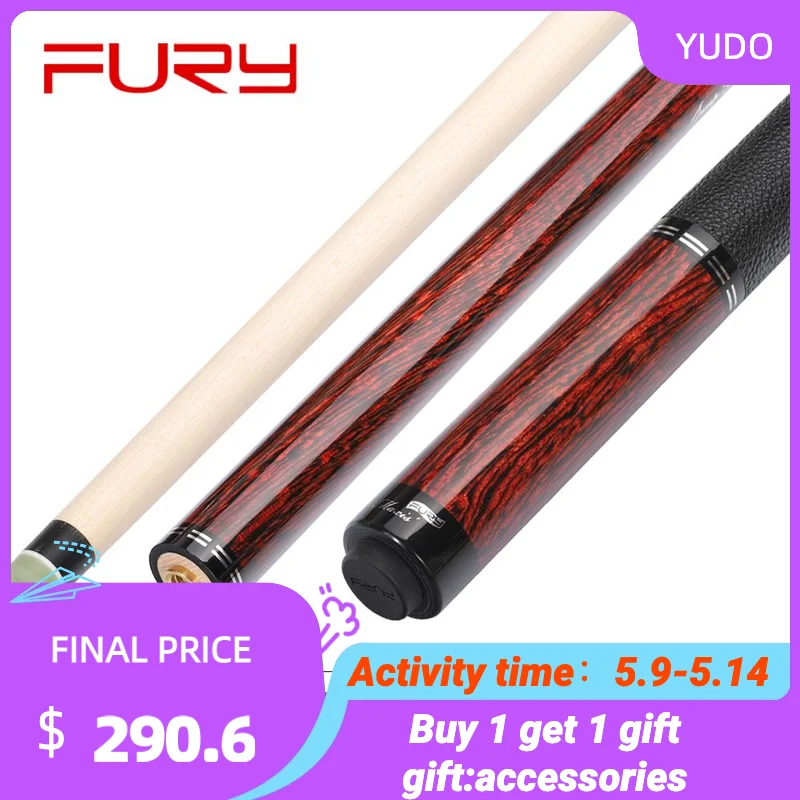 Fury Jbc Series Billiard 3 Pieces Punch&jump Cue Stick 13mm Tip G10 Tip Zrb Shaft Pu Wrap