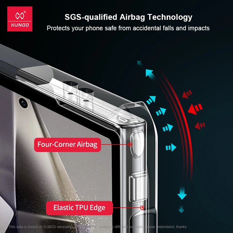 Xundd 케이스 삼성 갤럭시 S24 S25 S26 울트라 S23 S22 S21 노트 20 울트라 S24 플러스 케이스, 에어백 충격 방지 쉘, 후면 투명 커버