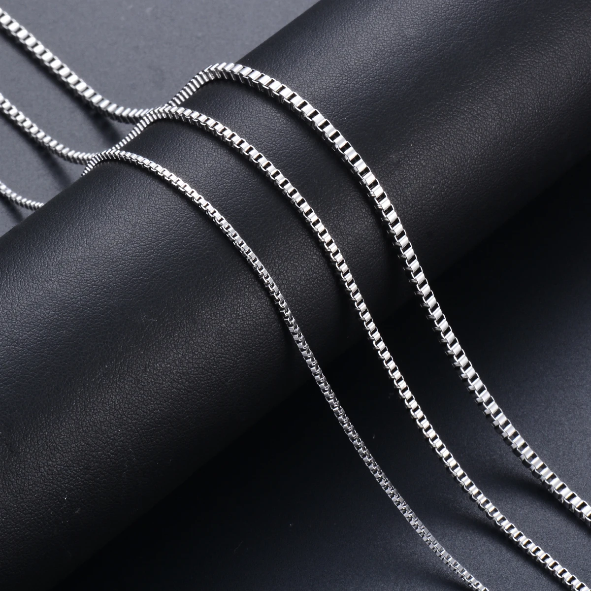 Stainless Steel Box Chain Necklace DIY Jewelry Findings Making Men Women Link Chains Accessories 1.5mm 2mm 2.5mm 3mm stainless steel necklace metal necklace sterling chain necklace