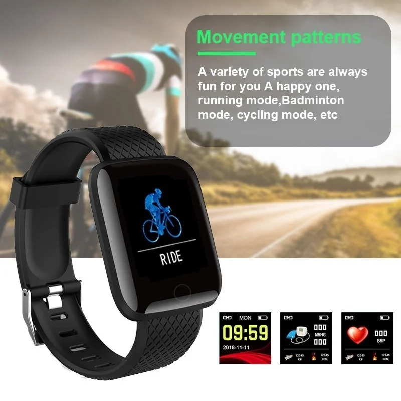 116 Plus Smart Watch Blood Pressure Monitor D13 Bluetooth Bracelet Heart Rate Monitoring Sport Tracker Pedometer For Android IOS