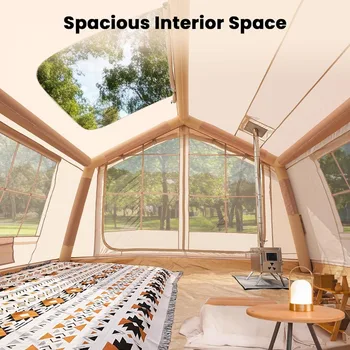 Inflatable Tents for Camping, Blow Up Tent with Hand Pump, Easy Setup Inflatable Hot Tent with Stove Jack, Waterproof Oxford Air 4