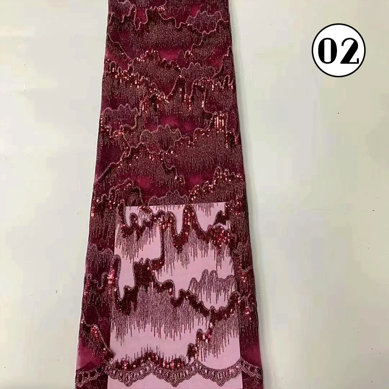 1yard Pailletten Perlen Stickerei Stoff Hohe Qualität Französisch Stil Pailletten Gestickte Perlen Tüll Spitze Stoff für Party Kleid – Detail 4