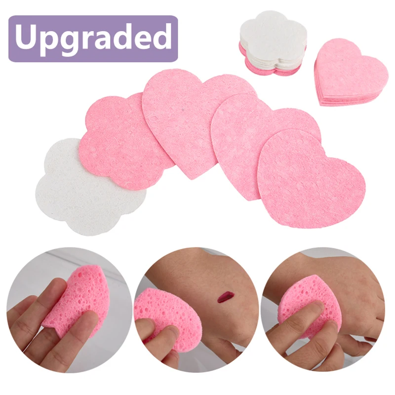 

20/50PCS Face Sponges New Material Softer Pulp Cellulose Compress Cosmetic Puff Facial Washing Pads Sponge Makeup Remover Tool