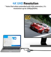 Fairikabe 4IN1 Docking Station 4K 60Hz USB C To Dual Displayport Hub+HDMI+VGA Multiport Adapter Splitter MultiPorts Hub 2