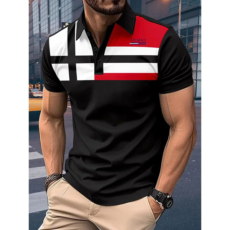 

2024 Summer Europe And The United States men's Polo Shirt Travel Clothing men's Casual Comfortable Button Clothing