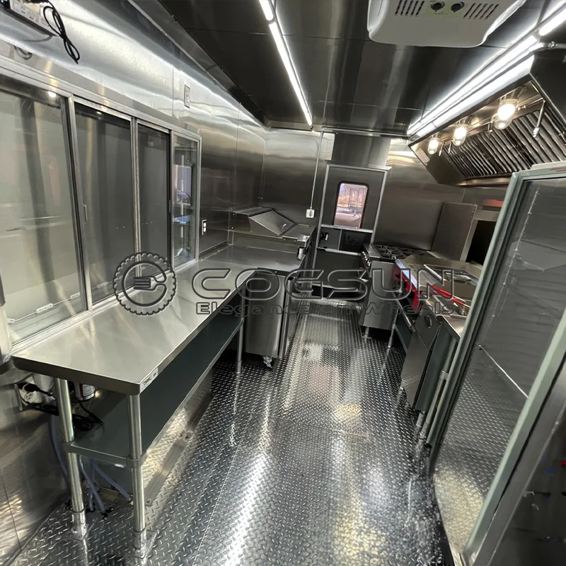 Hot dog pizza burger mobile food truck outdoor street kitchen restaurant trailer for sale food truck trailer