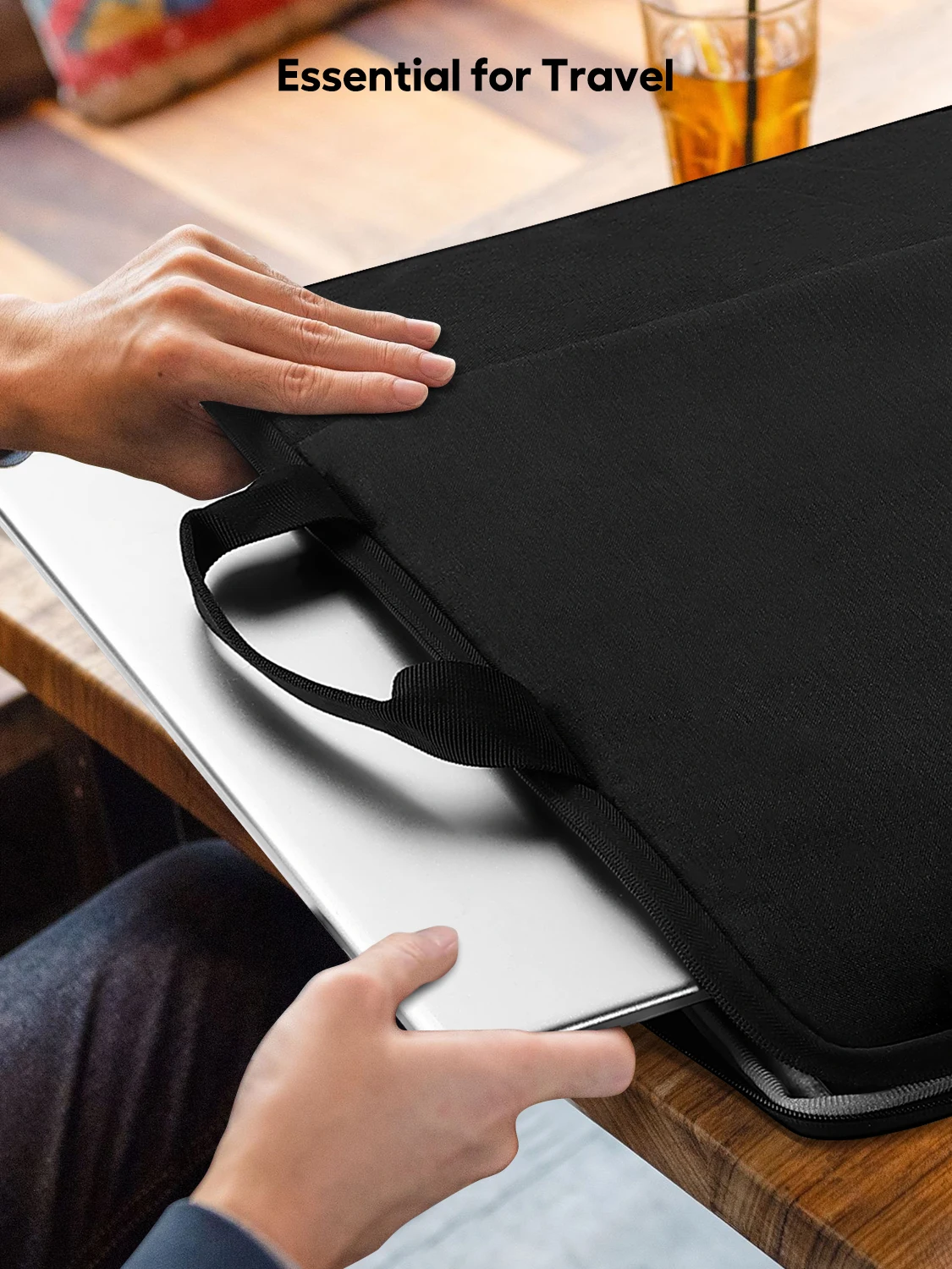 UPERFECT 19,5 inch polyester laptoptas beschermhoes verticale stijl met zakrits en handvat voor 19,5 inch monitor Huawei Asus Dell Surface notebook MacBook