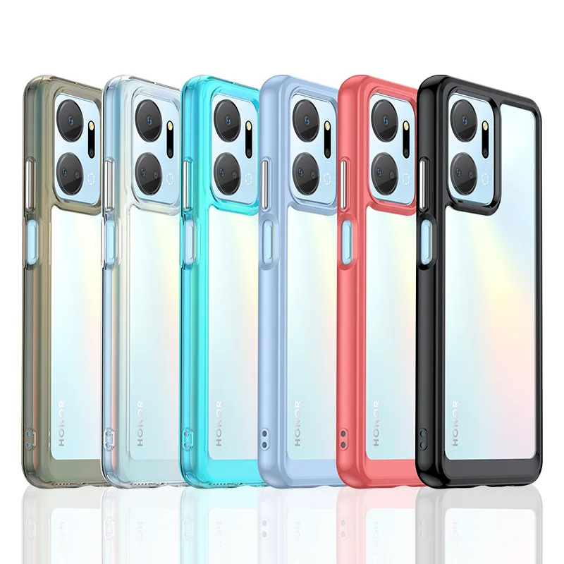 Per Honor X7A Custodia Honor X7A 5G Cover 6.75 Pollici Colorato Soft Edge Silicone Trasparente Paraurti Antiurto Per Honor X7A X8A X9A