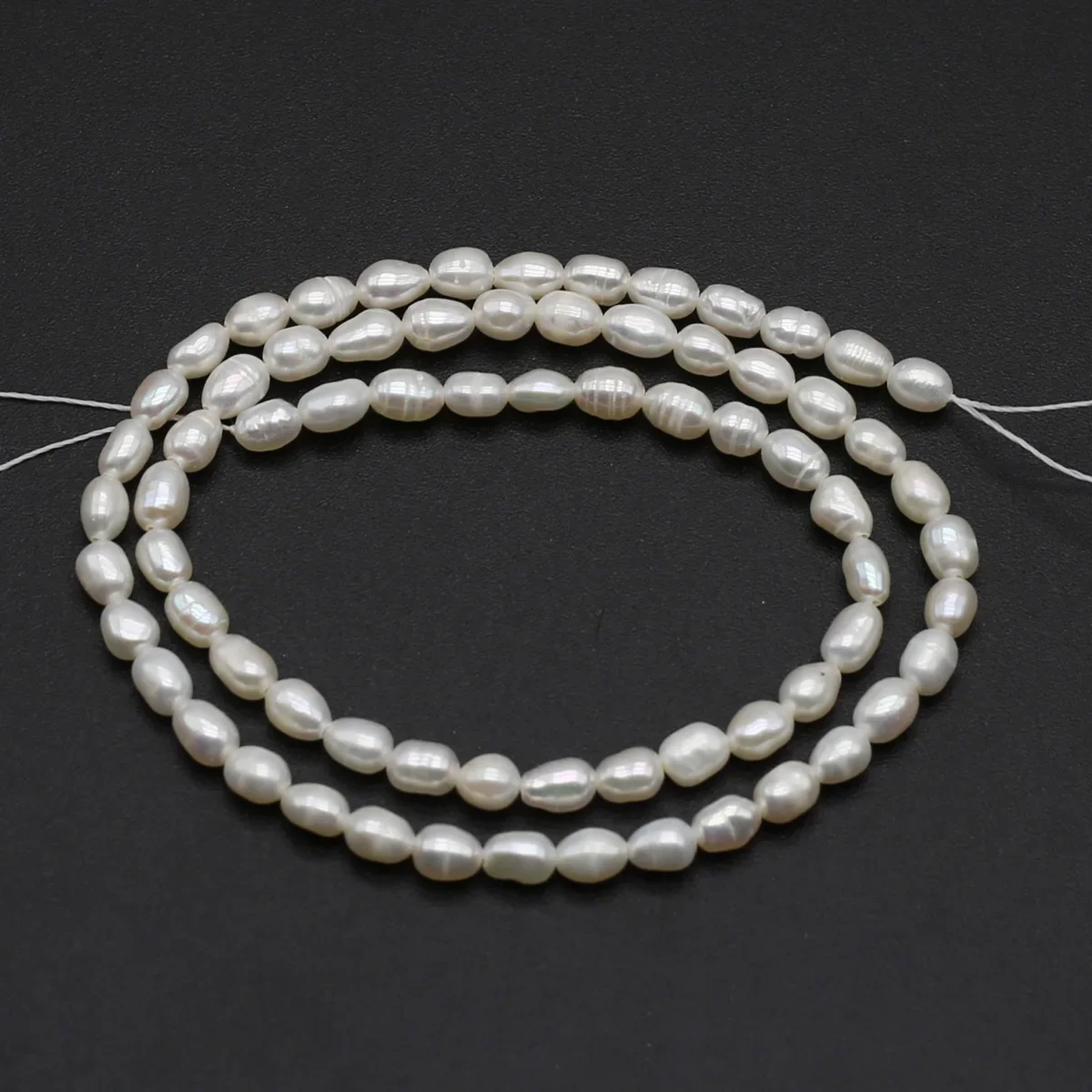 3/4mm Natural Zhuji Freshwater Cultured Pearl Beads Loose Punch Rice Pearl Bead for Jewelry Making Diy Necklace Bracelet Gifts