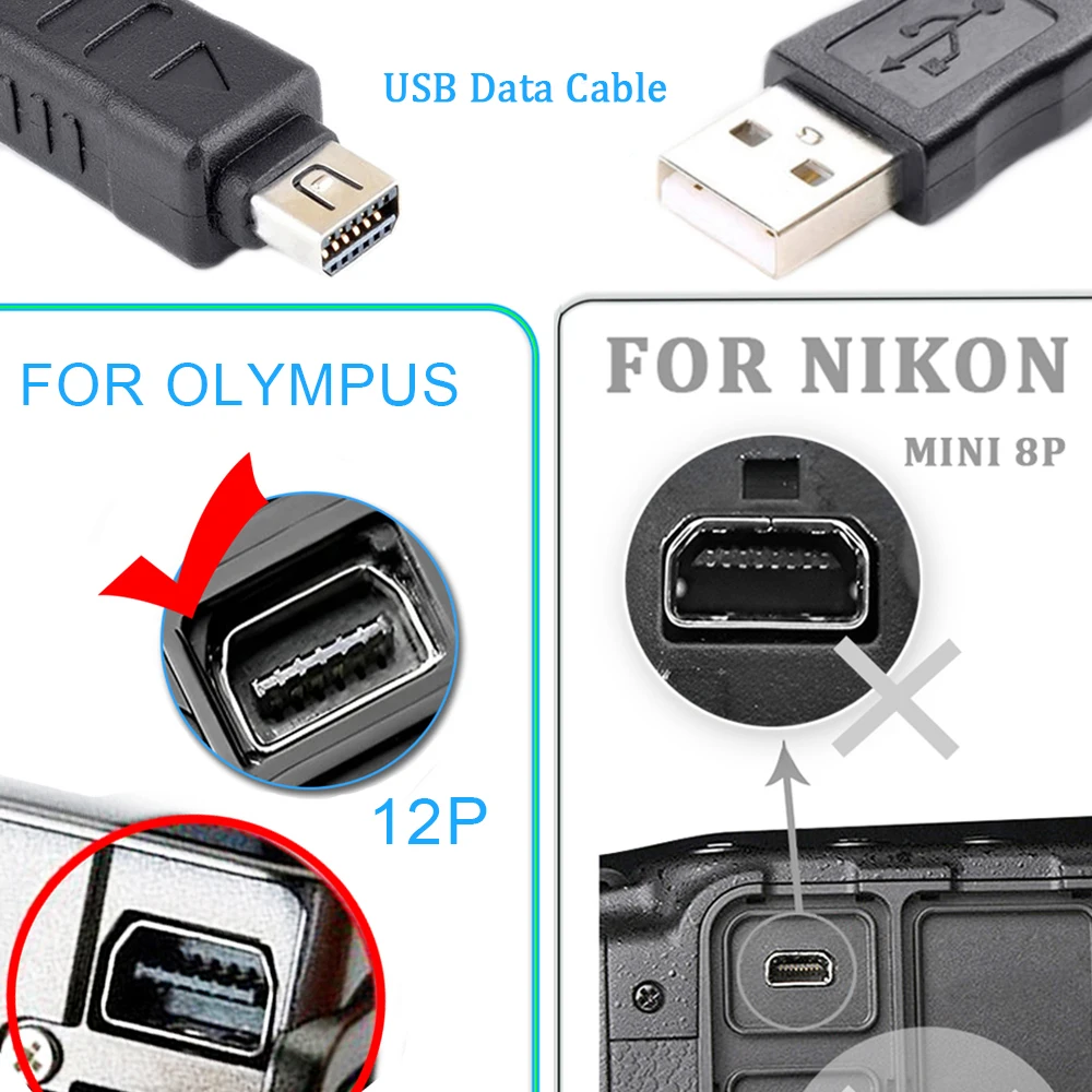 올림푸스 카메라용 USB 데이터 코드 CB-USB6 12핀 케이블 E-PL3 E450 E400 SZ-14 U1070 SZ-31MR OM-D E-M5 TG-1 Tough3000 카메라 케이블