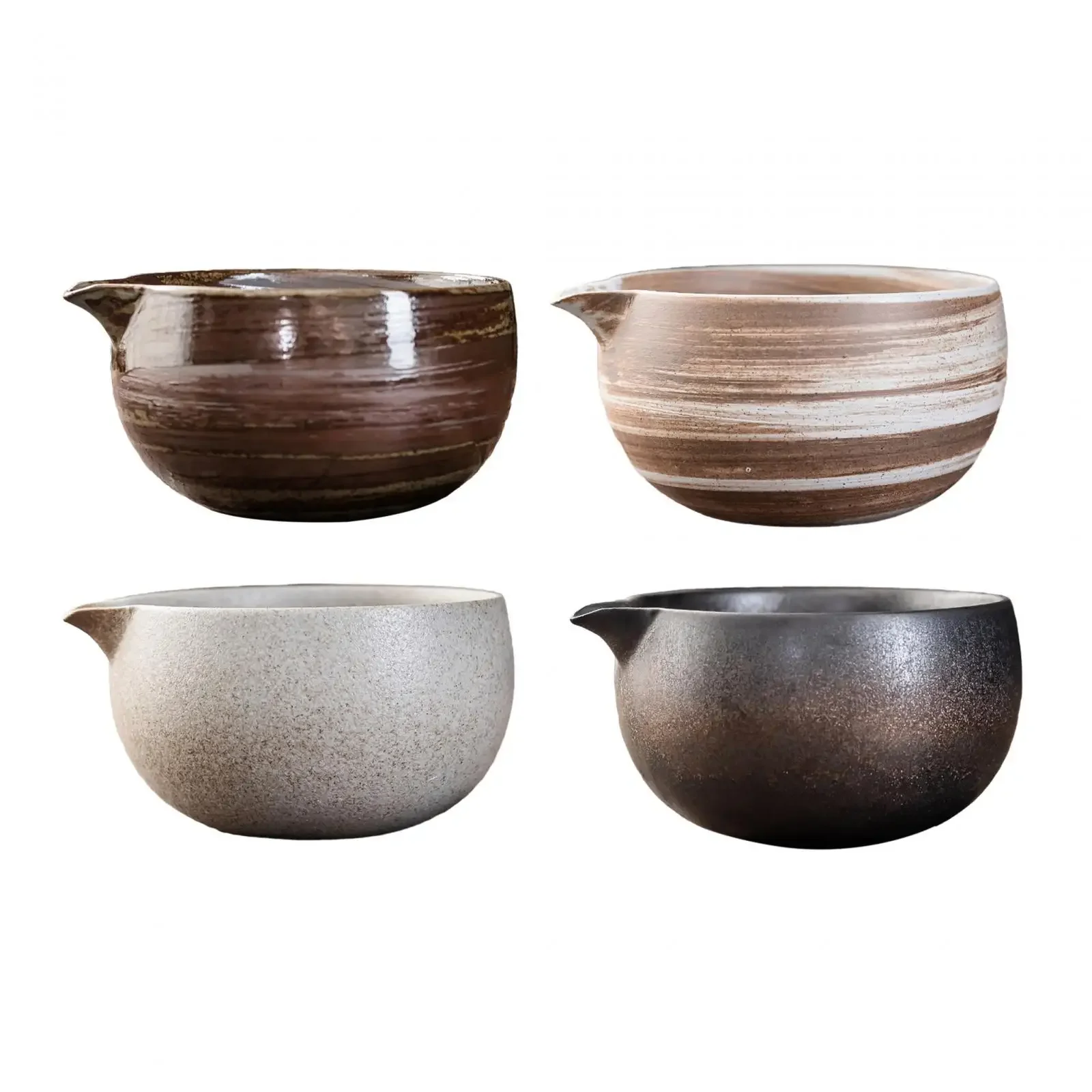 Artisanal Tea Bowl with Pouring Spout, Japanese Tea Ceremony Chawan 600ml