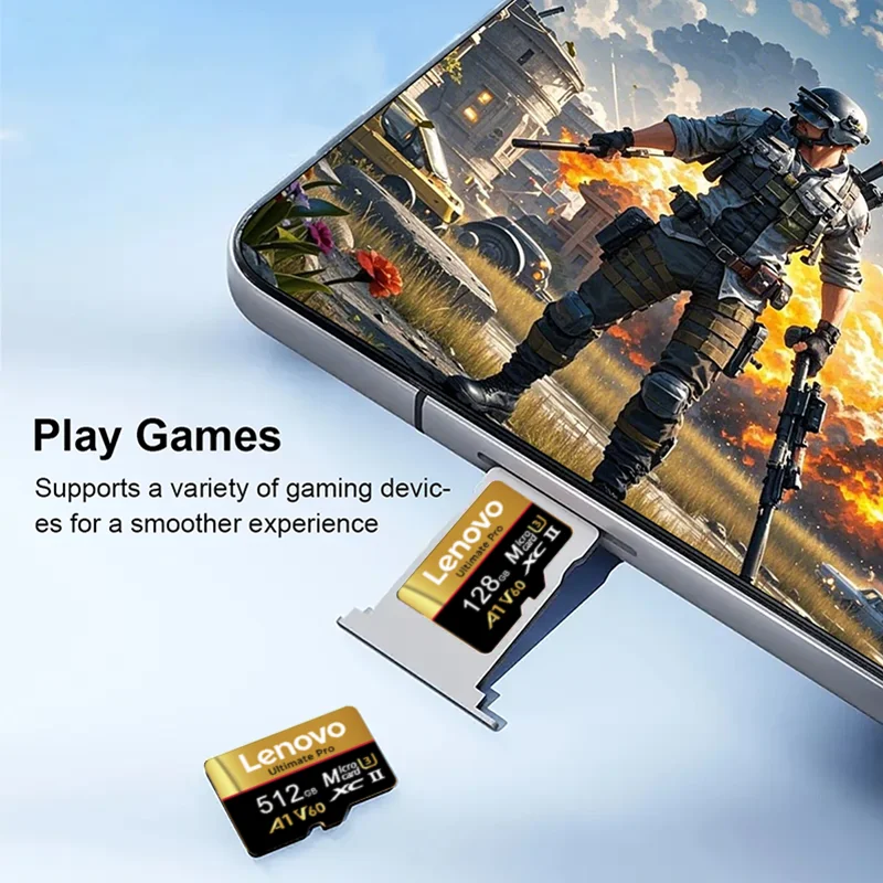 레노버 고속 마이크로 TF SD 메모리 카드 512GB 256GB 128GB 메모리 카드 카메라 감시 장치용 안정적인 성능