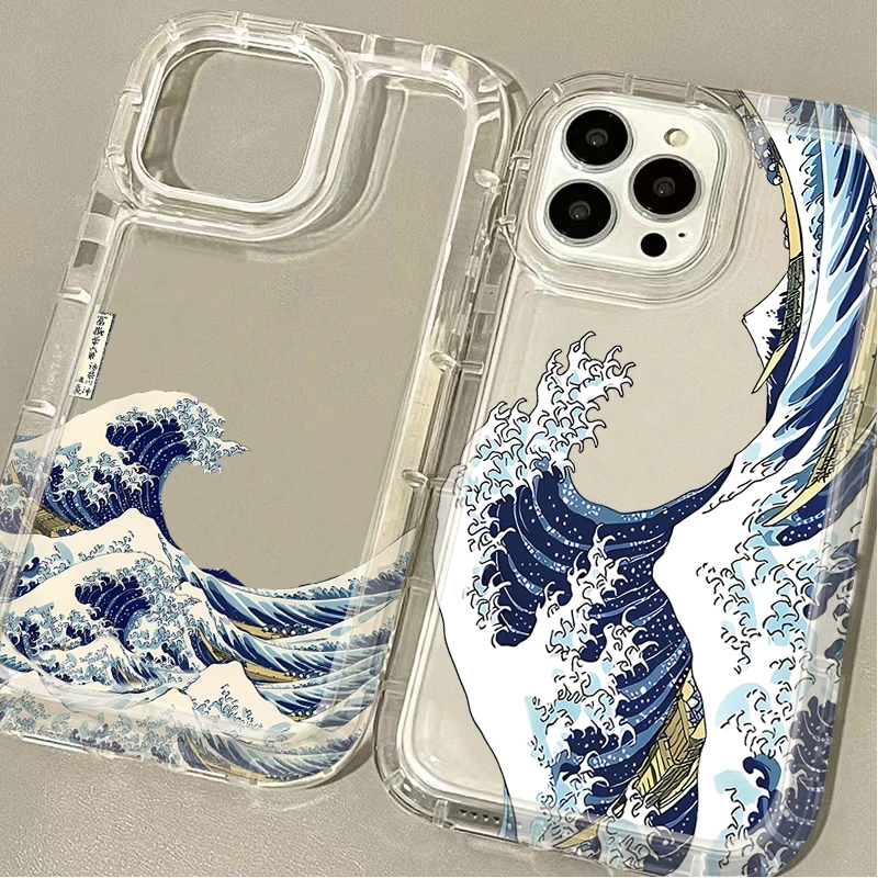 Chic Blue Wave Protective Soft Phone Case