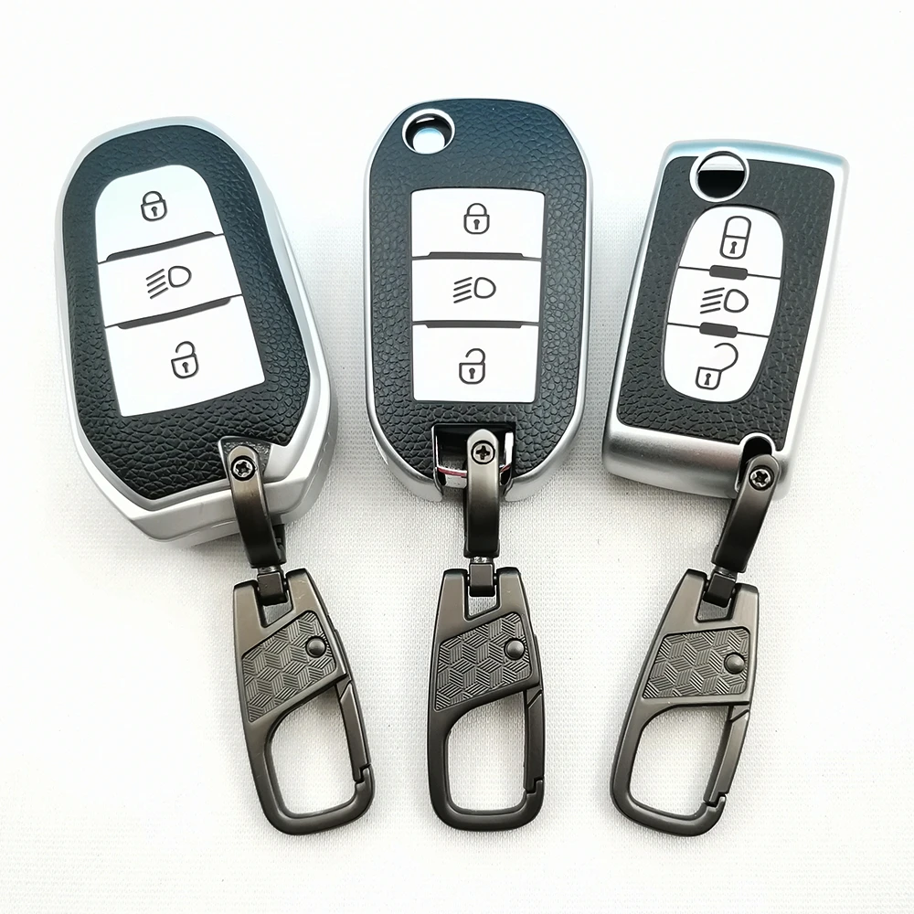 Car Key Case Cover Keychain Bag Holder For Peugeot 301 308 408 508 2008 308S 3008 4008 5008 307