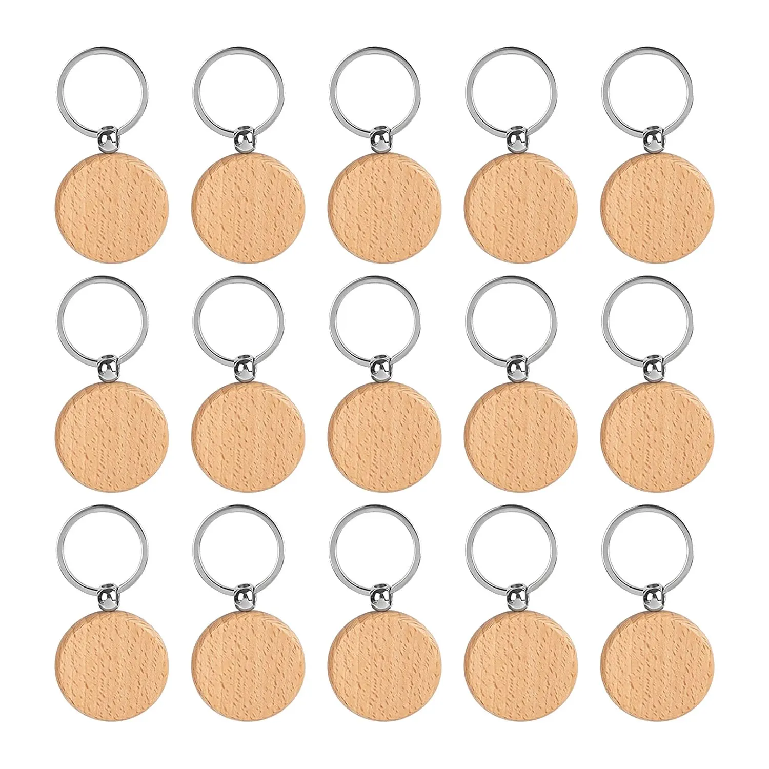 

Blank Wooden Keychain Wooden Keychain Keyring Keychain Personalized EDC or Best Gift Craft (Round 20 Pack)