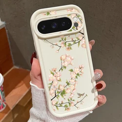 Floral Patterned Candy Color TPU Silicone Phone Case - Google 10 Pro XL (A683 Beige White)