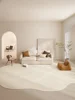 Irregular Cream Style Living Room Large Area Carpets Beige Abstract Texture Bedroom Carpet Creative Design White Line Rug Tapete 1
