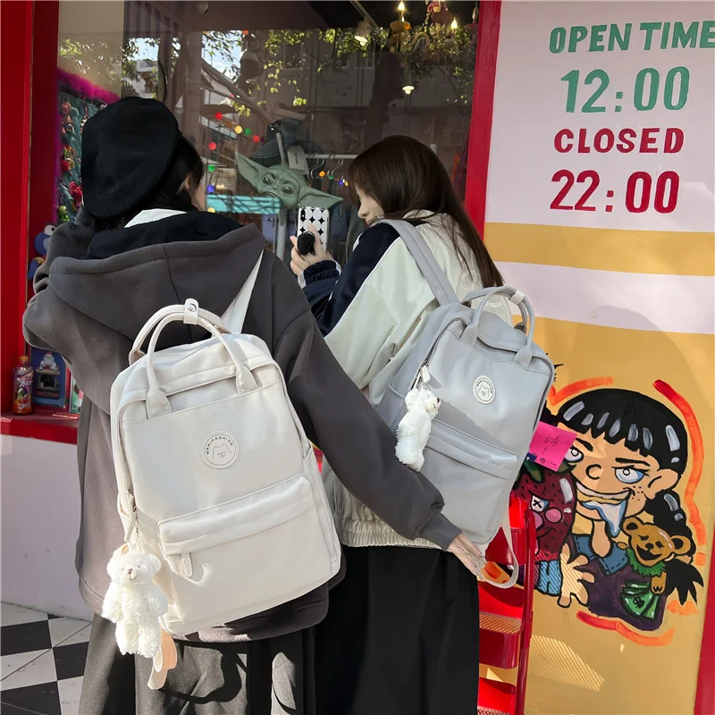 Cool Student Female Fashion Backpack Waterproof Cute Women School Bag Lady Laptop White Book Kawaii Girl College Backpack Travel