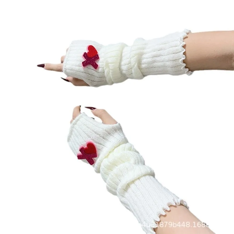 Punk subculture yarn arm sleeve top y2k millennium student autumn and winter new product sweet and spicy girl sleeve half finger
