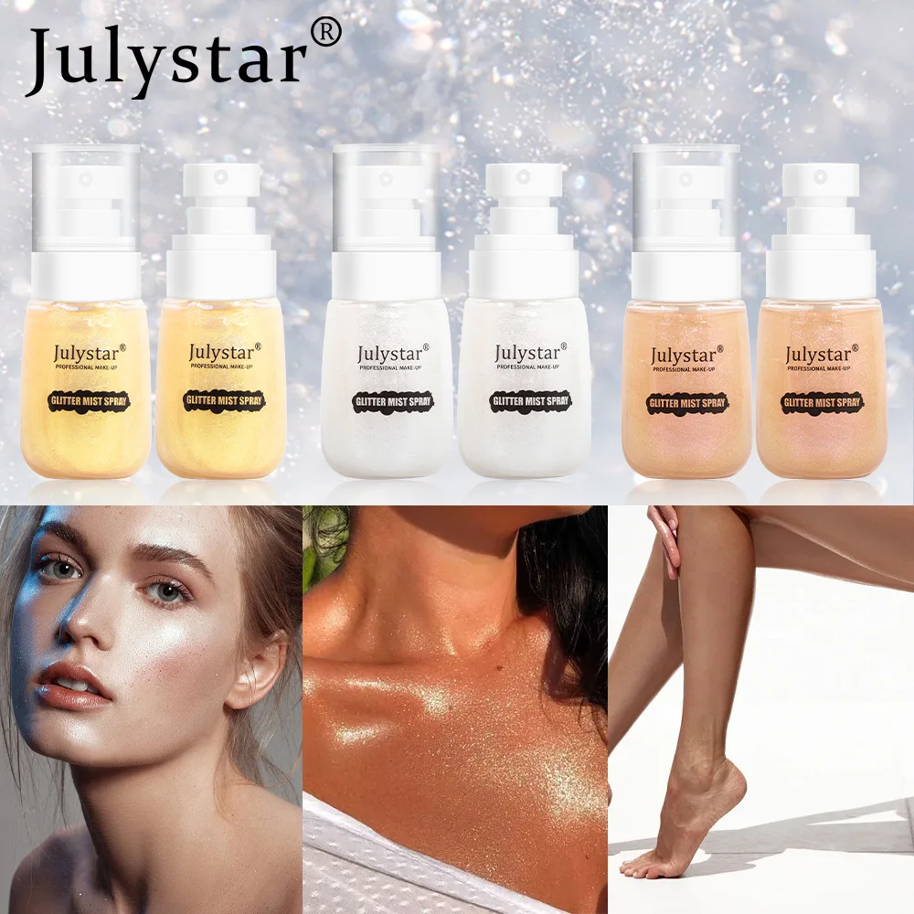 Julystar Facial Brightening Body Foundation Make-up Waterproof Highlight Liquid Spray Female Makeup Travel Portable Cosmetics