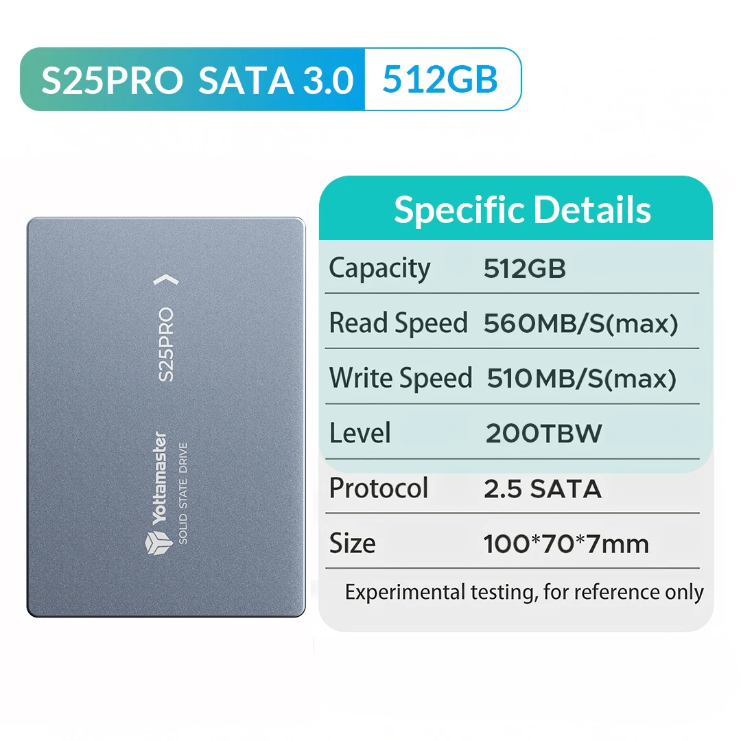 Yottamaster S25PRO 2.5 inch Stable SATA 3.0 Harddisk SSD 1TB