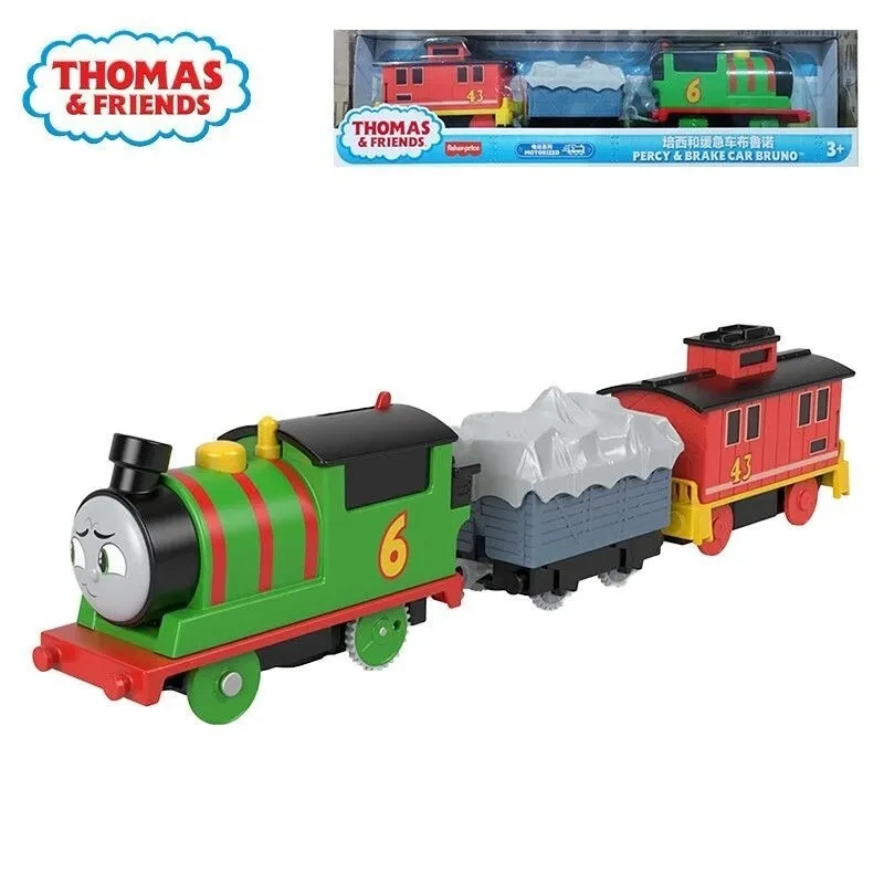 

Electric Thomas & Friends PERCY & BRAKE CAR BRUNO train alloy model track toy