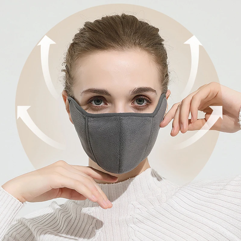 Winter Fleece Thermal Mask Unisex Thicke Eye Protection Mask Outdoor Windproof Sport Hiking Camping Cycling Ski Breathable Masks