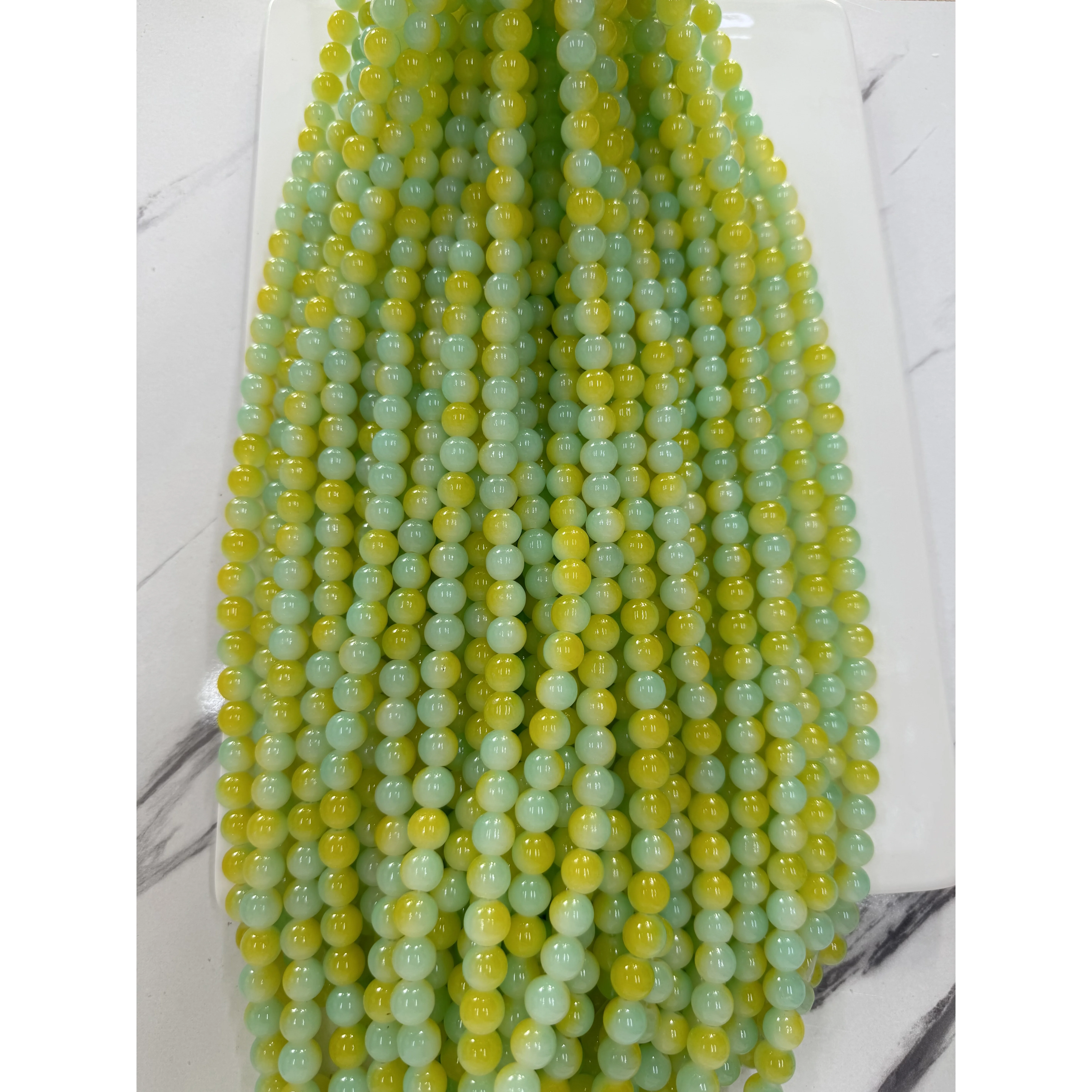 10Strands Imitated Jade Opaque Glass beads Round Loose Beads for Jewelry Making DIY 80PCS/Strands