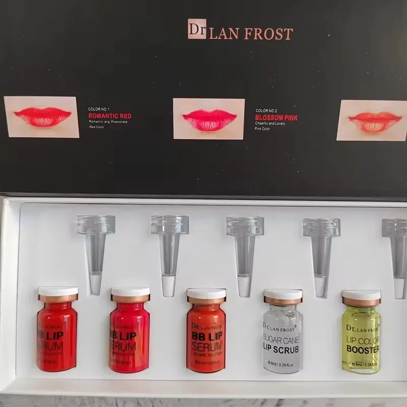 8ml BB Lip Makeup Mix kit Permanent Makeup Lip Gloss Pigment Ampoule Serum Starter Kit for Lip Coloring Moisturizing Treatment 5