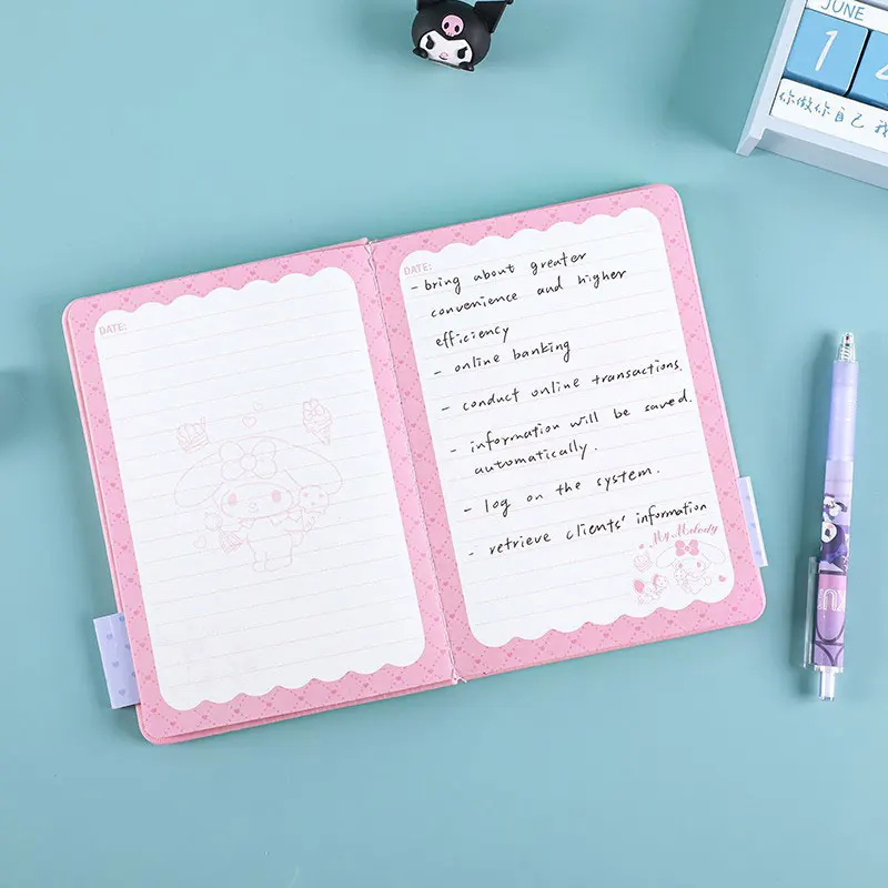 Sanrio roztomilá notebook notebook ražené notebook B6 notebook kreslený pro primární škola studenti kawaii papírnictví zásoby