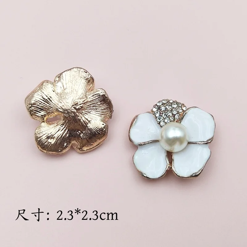 패션 금속 합금 크리스탈 라인석 에나멜 꽃 액세서리, DIY 쥬얼리 제작용, 10 개, 23mm