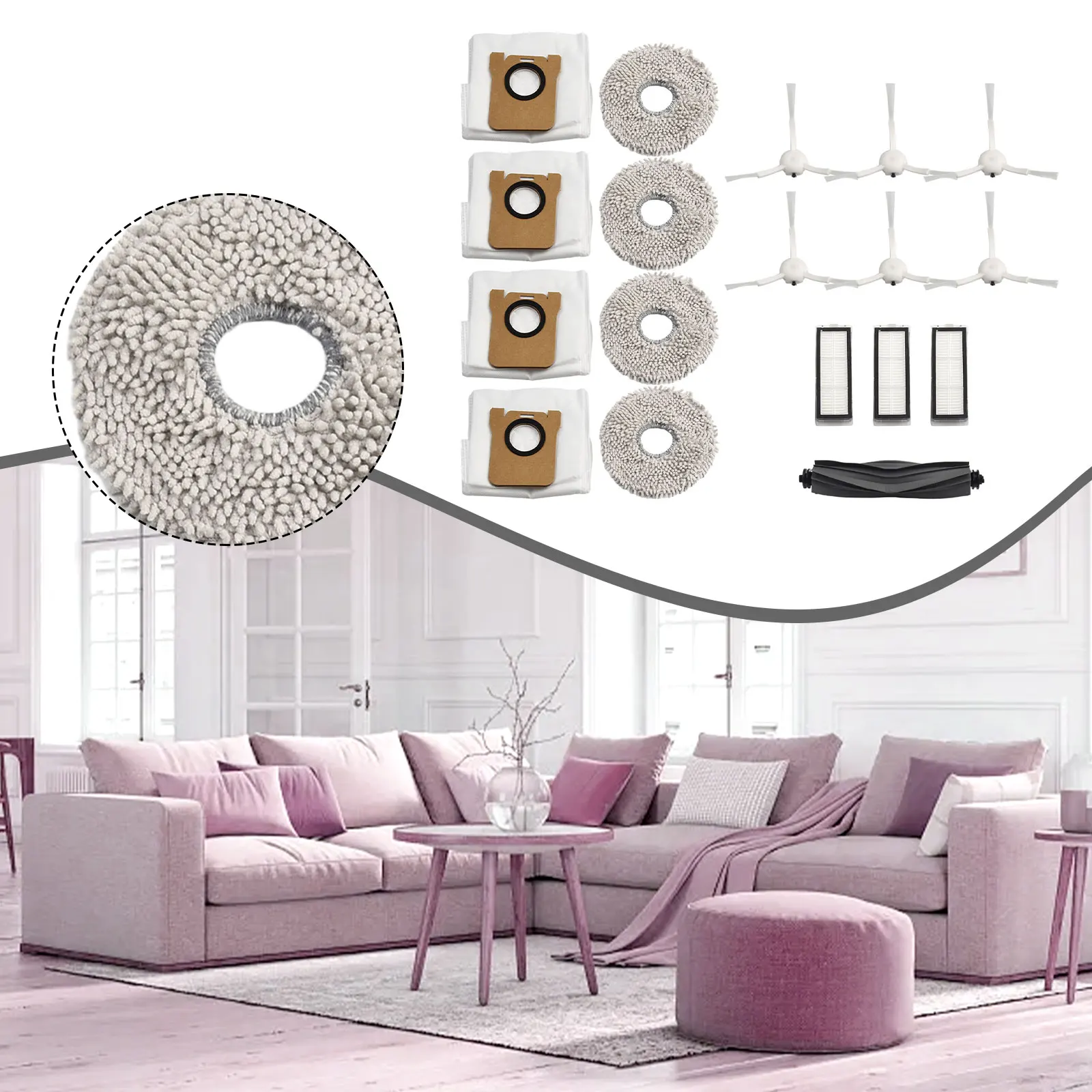 

Optimal Efficiency Durable Filter Side Brushes Kit for Drea me L20 Ultra Robot Vacuum Cleaner Simplify Your Cleaning Tasks