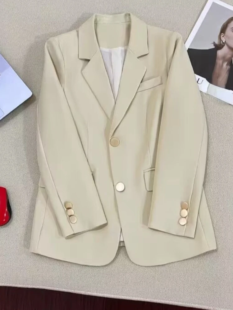 Spring Autumn Women's Long Sleeve Regualr Fit Suit Jacket Office Lady Fashion Blazers Female Casual Coats Women Elegance Tops